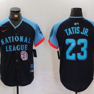 Men's National League #23 Fernando Tatis Jr. Navy 2024 All-Star Limited Stitched Baseball 1