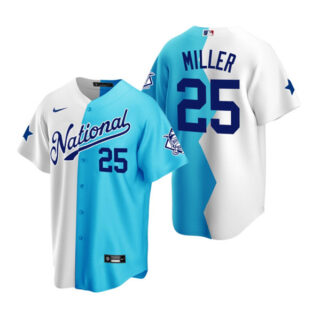 Men's National League #25 Bobby Miller 2022 All-Star White Teal Split Cool Base Stitched Jersey