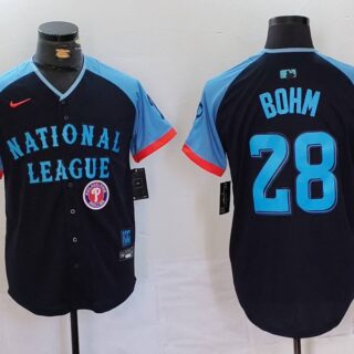 Men's National League #28 Alec Bohm Navy 2024 All-Star Limited Stitched Baseball Jerseys