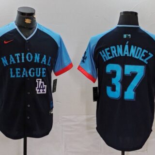 Men's National League #37 Teoscar Hernandez Navy 2024 All-Star Limited Stitched Baseball Jerseys