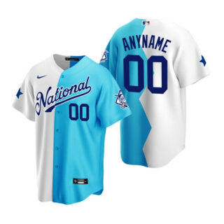 Men's National League Customized 2022 All-Star White Teal Split Cool Base Stitched Jersey