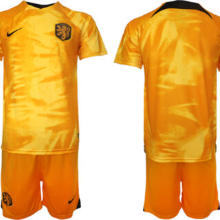 Men's Netherlands Blank Orange Home Soccer Jersey Suit