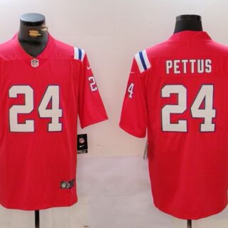 Men's New England Patriots #24 Dell Pettus Red Vapor Limited Stitched Football Jersey