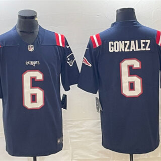 Men's New England Patriots #6 Christian Gonzalez Navy Vapor Untouchable Limited Stitched Football Jersey