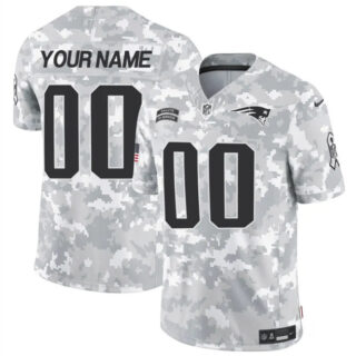 Men's New England Patriots Active Player Custom 2024 F.U.S.E Arctic Camo Salute To Service Limited Stitched Jersey