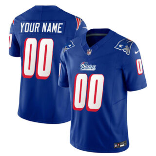 Men's New England Patriots Active Player Custom Blue 2023 F.U.S.E. Throwback Limited Stitched Football Jersey