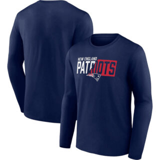 Men's New England Patriots Navy One Two Long Sleeve T-Shirt s