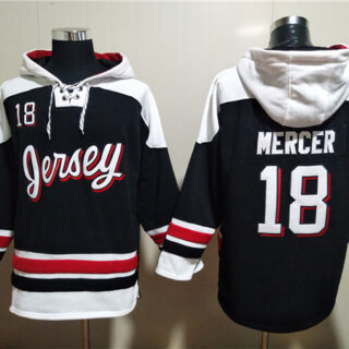 Men's New Jersey Devils #18 Dawson Mercer Black White Ageless Must-Have Lace-Up Pullover Hoodie