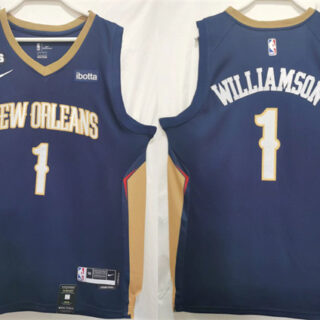 Men's New Orleans Pelicans #1 Zion Williamson Navy Stitched Basketball Jersey