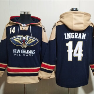 Men's New Orleans Pelicans #14 Brandon Ingram Navy Ageless Must-Have Lace-Up Pullover Hoodie