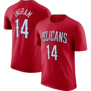Men's New Orleans Pelicans #14 Brandon Ingram Red 2022 23 Statement Edition Name & Number T-Shirt