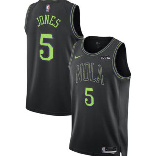 Men's New Orleans Pelicans #5 Herbert Jones Black 2023-24 City Edition Stitched Basketball Jersey