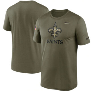 Men's New Orleans Saints 2021 Olive Salute To Service Legend Performance T-Shirt