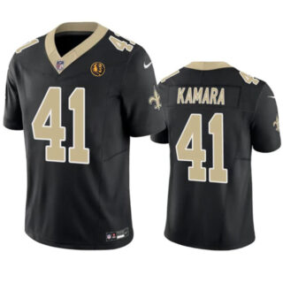 Men's New Orleans Saints #41 Alvin Kamara Black 2023 F.U.S.E. With John Madden Patch Vapor Limited Stitched Football Jersey
