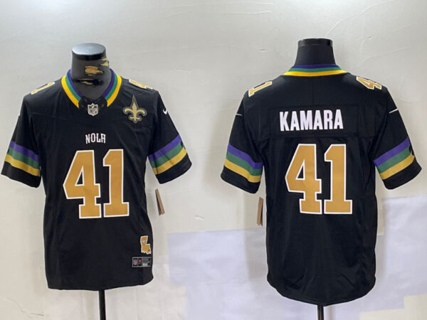 Men's New Orleans Saints #41 Alvin Kamara Black 2024 F.U.S.E. Vapor Limited Stitched Jerseys