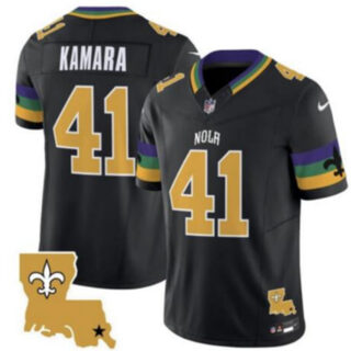 Men's New Orleans Saints #41 Alvin Kamara Black 2024 F.U.S.E. Vapor Limited Stitched Jersey