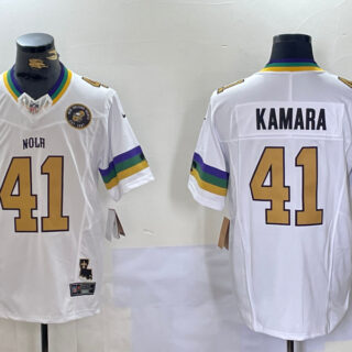 Men's New Orleans Saints #41 Alvin Kamara White 1987 Legacy Cool Base Stitched Baseball Jerseys