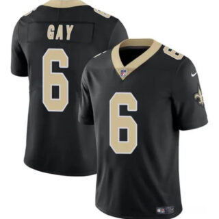 Men's New Orleans Saints #6 Willie Gay Black Vapor Limited Stitched Football Jersey