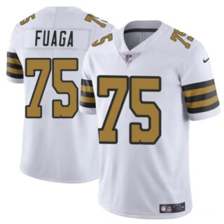 Men's New Orleans Saints #75 Taliese Fuaga White 2024 Draft Color Rush Limited Stitched Football Jersey