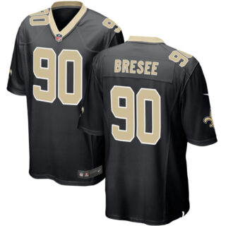 Men's New Orleans Saints #90 Bryan Bresee Black 2023 Draft Stitched Game Jersey