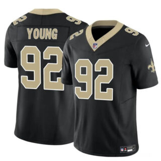 Men's New Orleans Saints #92 Chase Young Black 2023 F.U.S.E Vapor Limited Stitched Football Jersey
