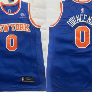 Men's New Yok Knicks #0 Donte DiVincenzo Blue Stitched Basketball Jersey