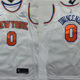 Men's New Yok Knicks #0 Donte DiVincenzo White Stitched Basketball Jersey