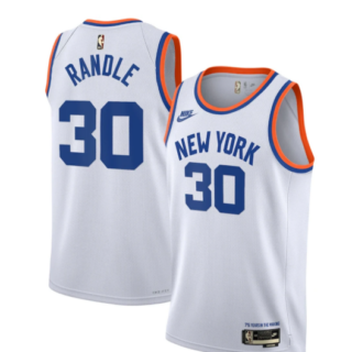 Men's New Yok Knicks #30 Julius Randle 2021 2022 White City Edition Stitched Jersey