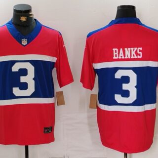 Men's New York Giants #3 Deonte Banks Century Red Alternate Vapor F.U.S.E. Limited Stitched Football Jersey