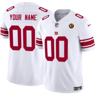 Men's New York Giants Active Player Custom White 2023 F.U.S.E. With John Madden Patch Vapor Limited Stitched Football Jersey