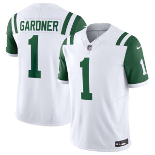 Men's New York Jets #1 Ahmad Sauce White Classic Alternate Vapor F.U.S.E. Limited Stitched Football Jersey