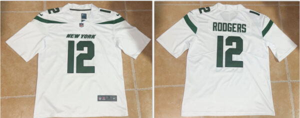 Men's New York Jets #12 Aaron Rodgers White White Vapor Untouchable Limited Stitched Jersey