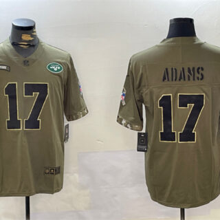 Men's New York Jets #17 Davante Adams Olive Salute To Service Limited Stitched Jersey