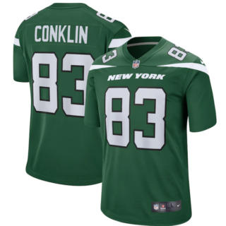 Men's New York Jets #83 Tyler Conklin 2022 Green Stitched Game Jersey