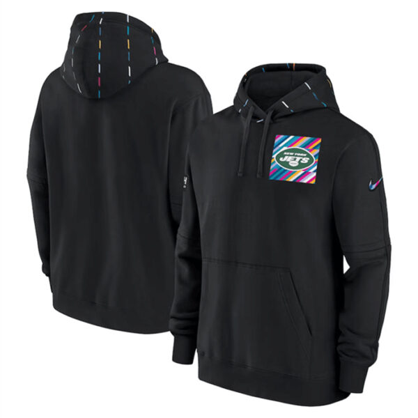 Men's New York Jets Black 2023 Crucial Catch Club Pullover Hoodie