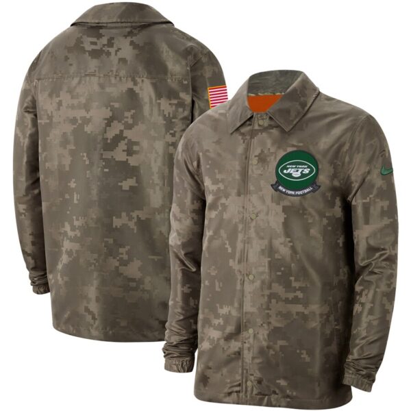 Men's New York Jets Nike Camo 2019 Salute To Service Sideline Full Zip Lightweight Jacket
