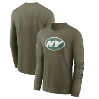 Men's New York Jets Olive 2022 Salute To Service Long Sleeve T-Shirt