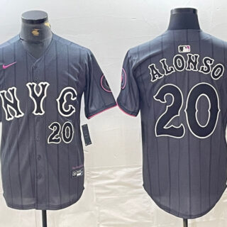 Men's New York Mets #20 Pete Alonso Graphite 2024 City Connect Limited Stitched Baseball Jersey