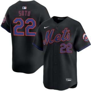 Men's New York Mets #22 Juan Soto Black 2024 Alternate Limited Stitched Baseball Jersey