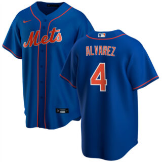 Men's New York Mets #4 Francisco Alvarez Royal Cool Base Stitched Baseball Jersey
