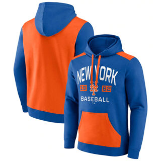 Men's New York Mets Royal Orange Chip In Pullover Hoodie
