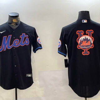Men's New York Mets Team Big Logo Graphite 2024 City Connect Limited Stitched Baseball Jerseys