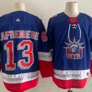 Men's New York Rangers #13 Alexis Lafreniere Light Blue 2021 Retro Stitched NHL Jersey