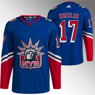 Men's New York Rangers #17 Blake Wheeler Blue Reverse Retro Stitched Jersey