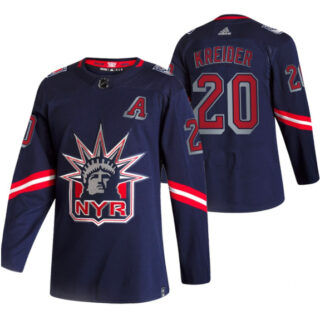 Men's New York Rangers #20 Chris Kreider 2021 Navy Reverse Retro Stitched JerseyS