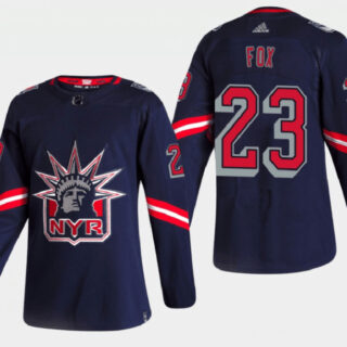 Men's New York Rangers #23 Adam Fox 2021 Navy Reverse Retro Stitched Jersey