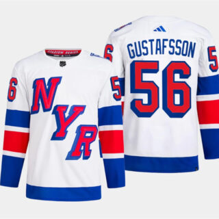 Men's New York Rangers #56 Erik Gustafsson White 2024 Stadium Series Stitched Jersey