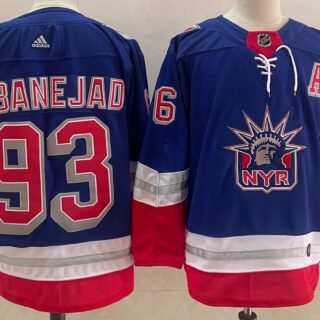 Men's New York Rangers #93 Mika Zibanejad Light Blue 2021 Retro Stitched NHL Jersey