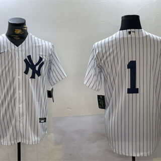 Men's New York Yankees #1 Bobby Murcer White Cool Base Stitched Baseball Jersey