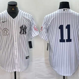 Men's New York Yankees #11 Anthony Volpe White Cool Base Stitched Baseball JerseyS 12